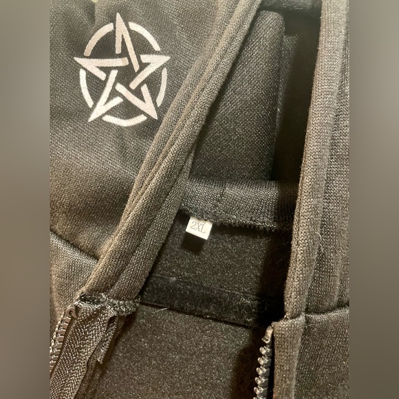 NWOT Mystical Baphomet Print Black Gothic Jacket - Picture 11 of 15